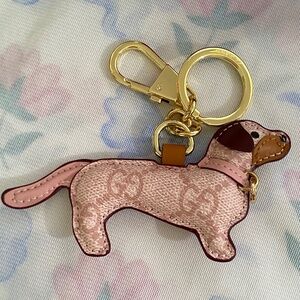 Gucci Dog-Shaped Bag Charm in Light Pink